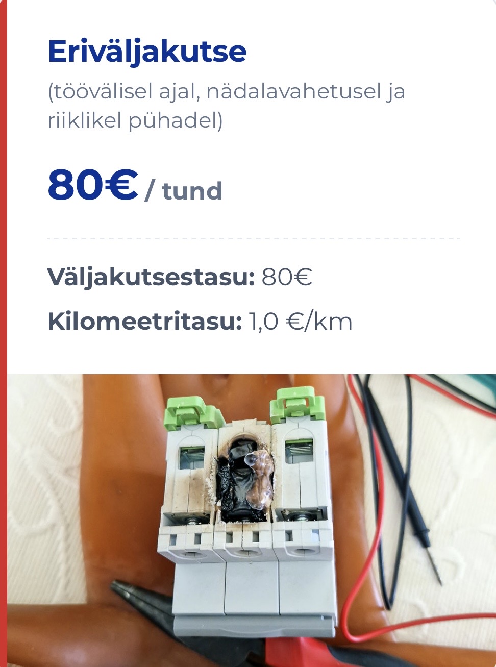 Elva elektriabi Elektritööd, Elektrikiirabi, Pistikute vahetus, Elektrikatkestuste kõrvaldamine, Vigaste elektriühenduste parandamine Elva vald, Tartumaa, Tartu ja selle lähiümbrus